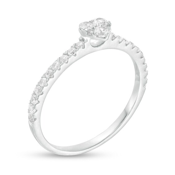 Previously Owned - 3/8 CT. T.w. Composite Heart Diamond Engagement Ring in 10K White Gold