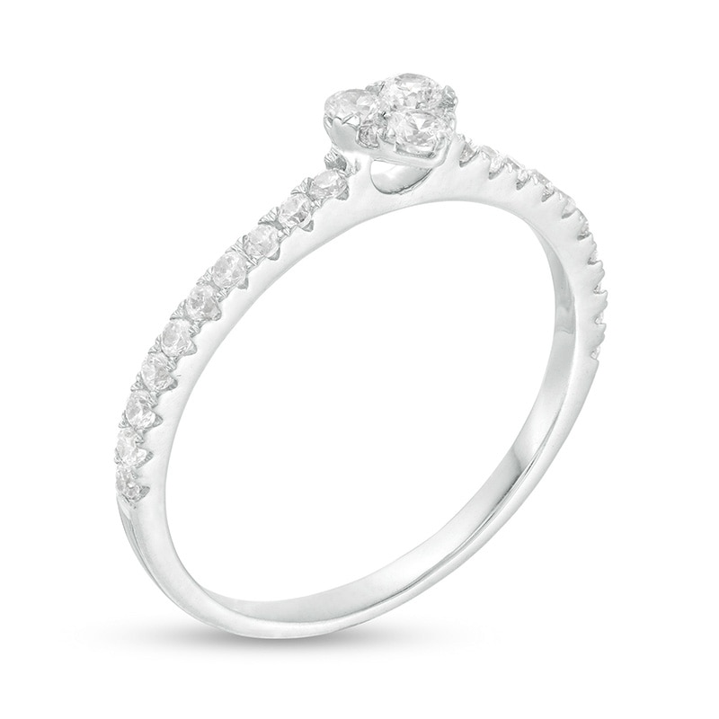 Main Image 3 of Previously Owned - 3/8 CT. T.W. Composite Heart Diamond Engagement Ring in 10K White Gold