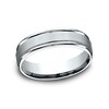 Thumbnail Image 1 of Previously Owned - 6.0mm Satin Finish Stepped Edge Comfort-Fit Wedding Band in 10K White Gold