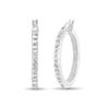 Thumbnail Image 1 of Previously Owned - Diamond Fascination™ 25.0mm Hoop Earrings in Sterling Silver with Platinum Plate