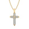 Thumbnail Image 1 of Previously Owned - Men's 1/8 CT. T.W. Diamond Double Row "X" Cross Pendant in 10K Gold