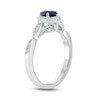 Thumbnail Image 2 of Previously Owned - Pear-Shaped Blue Lab-Created Sapphire and 1/10 CT. T.W. Diamond Engagement Ring in Sterling Silver