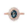 Thumbnail Image 3 of Previously Owned - Oval London Blue Topaz and 1/4 CT. T.W. Diamond Double Frame Ring in 10K Rose Gold