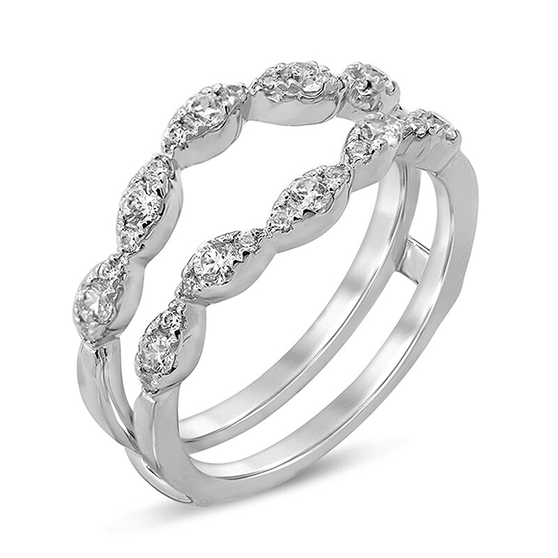 Main Image 3 of Previously Owned - 1/2 CT. T.W. Diamond Marquise Solitaire Enhancer in 14K White Gold