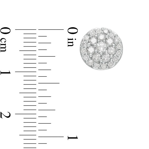 Previously Owned - 1 CT. T.w. Composite Diamond Circle Stud Earrings in 10K Rose Gold