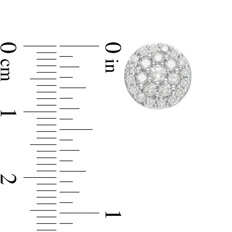 Main Image 3 of Previously Owned - 1 CT. T.W. Composite Diamond Circle Stud Earrings in 10K Rose Gold