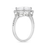 Thumbnail Image 2 of Previously Owned - 9.0mm Cushion-Cut Lab-Created Opal and White Sapphire Frame Ring in Sterling Silver