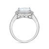 Thumbnail Image 4 of Previously Owned - 9.0mm Cushion-Cut Lab-Created Opal and White Sapphire Frame Ring in Sterling Silver