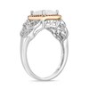 Thumbnail Image 2 of Previously Owned - Cushion-Cut Lab-Created Opal and 1/20 CT. T.W. Diamond Split Leaf-Sides Ring in 10K Two-Tone Gold