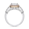 Thumbnail Image 4 of Previously Owned - Cushion-Cut Lab-Created Opal and 1/20 CT. T.W. Diamond Split Leaf-Sides Ring in 10K Two-Tone Gold