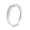 Thumbnail Image 2 of Previously Owned - 1/4 CT. T.W. Baguette and Round Diamond Vintage-Style Contour Wedding Band in 10K White Gold