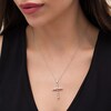 Thumbnail Image 2 of Previously Owned - 1/10 CT. T.W. Diamond Art Deco Cross Pendant in Sterling Silver