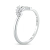 Thumbnail Image 2 of Previously Owned - 1/6 CT. T.W. Baguette and Round Diamond Contour Wedding Band in 10K White Gold