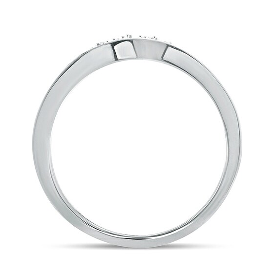 Previously Owned - 1/6 CT. T.w. Diamond Tiara Contour Wedding Band in 10K White Gold