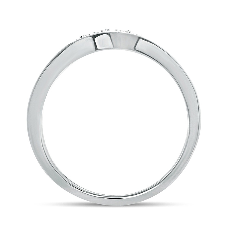 Main Image 4 of Previously Owned - 1/6 CT. T.W. Diamond Tiara Contour Wedding Band in 10K White Gold