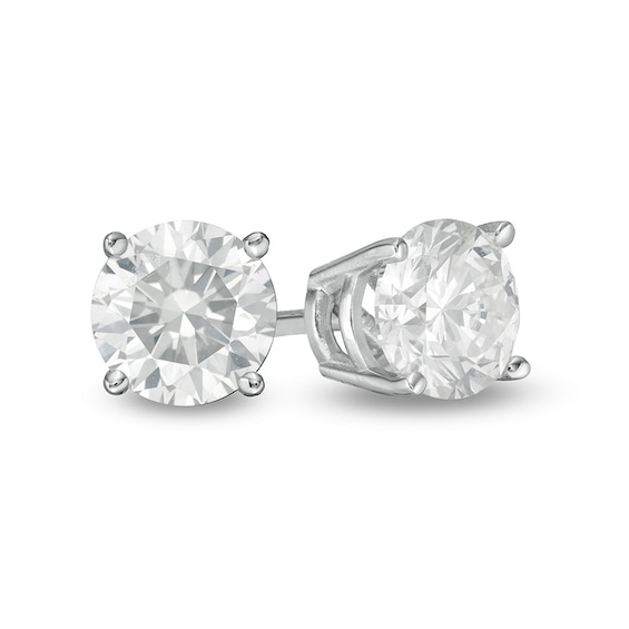 Previously Owned - 1 CT. T.w. Diamond Solitaire Stud Earrings in 10K White Gold