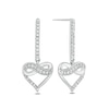 Thumbnail Image 1 of Previously Owned - 1/6 CT. T.W. Diamond Infinity Heart Drop Earrings in Sterling Silver