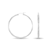 Thumbnail Image 2 of Previously Owned - Diamond Fascination™ Hoop Earrings in Sterling Silver with Platinum