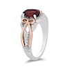 Thumbnail Image 2 of Previously Owned - Enchanted Disney Snow White Garnet and 1/6 CT. T.W. Diamond Ring in Sterling Silver/10K Rose Gold
