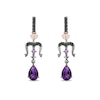 Thumbnail Image 1 of Previously Owned - Enchanted Disney Villains Ursula Amethyst and 1/6 CT. T.W. Black Diamond Earrings Sterling Silver