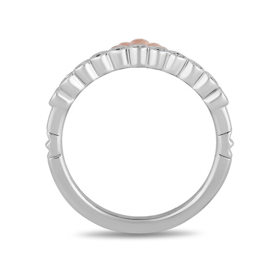 Previously Owned - Enchanted Disney Ariel 1/10 CT. T.w. Diamond Crown Ring in Sterling Silver and 10K Rose Gold