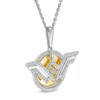 Thumbnail Image 3 of Previously Owned - Wonder Woman™ Collection 1/10 CT. T.W. Diamond Symbol Disc Pendant in Sterling Silver and 10K Gold