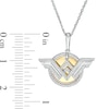 Thumbnail Image 4 of Previously Owned - Wonder Woman™ Collection 1/10 CT. T.W. Diamond Symbol Disc Pendant in Sterling Silver and 10K Gold