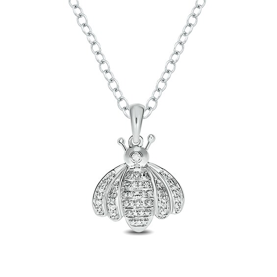 Previously Owned - 1/20 CT. T.w. Diamond Bumblebee Pendant in Sterling Silver