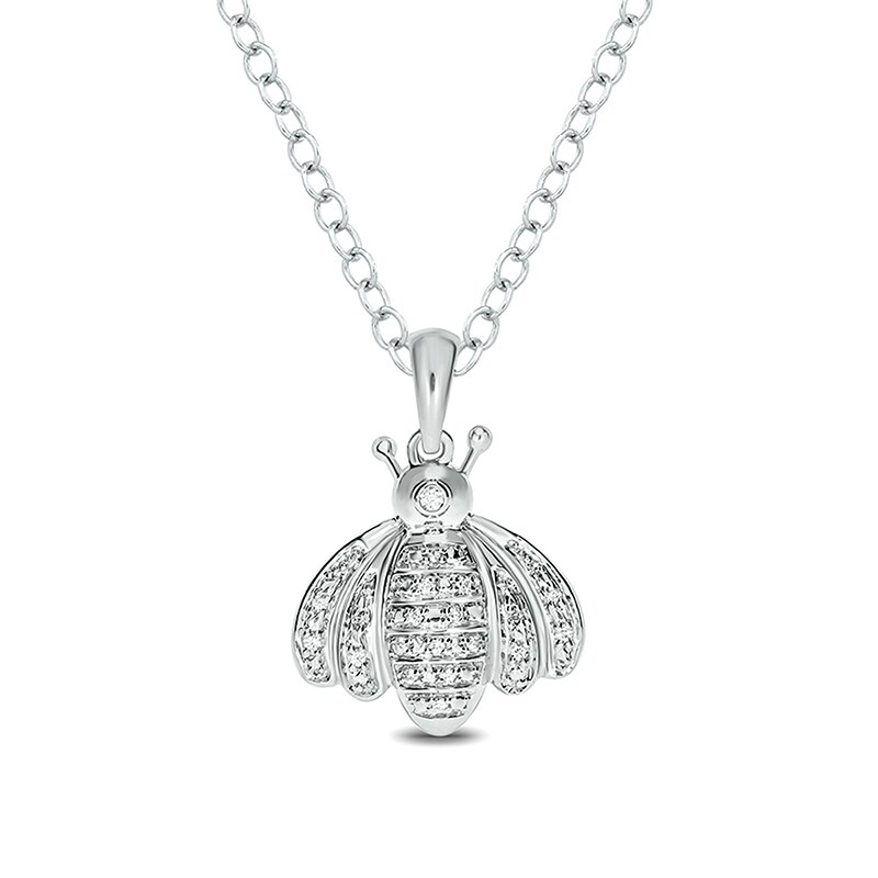 Main Image 1 of Previously Owned - 1/20 CT. T.W. Diamond Bumblebee Pendant in Sterling Silver