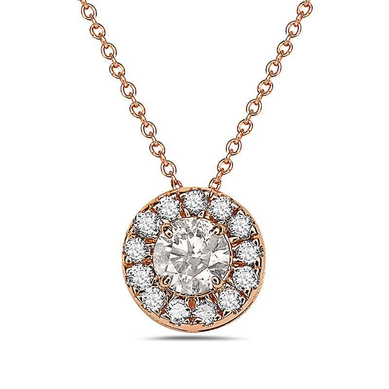 Main Image 1 of Previously Owned - 1/3 CT. T.W. Diamond Frame Pendant in 10K Rose Gold