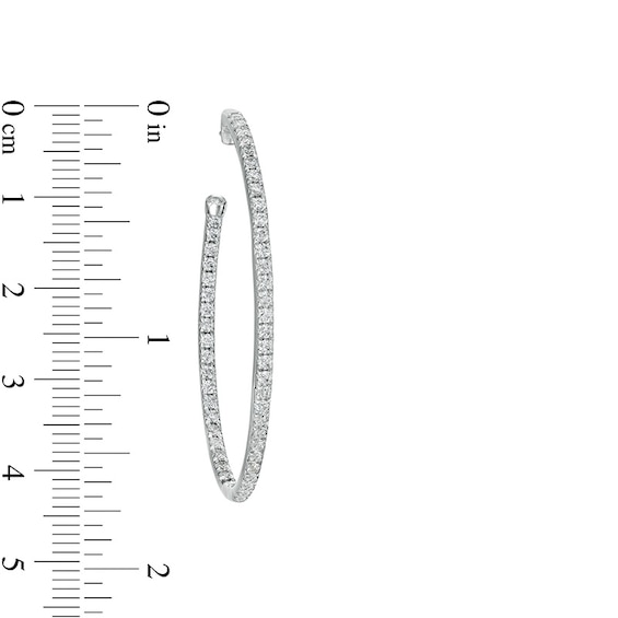 Previously Owned - 1-1/2 CT. T.w. Diamond Hoop Earrings in 10K White Gold