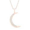 Thumbnail Image 1 of Previously Owned - 1/10 CT. T.W. Diamond Crescent Moon Pendant in 10K Rose Gold