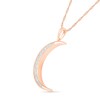 Thumbnail Image 2 of Previously Owned - 1/10 CT. T.W. Diamond Crescent Moon Pendant in 10K Rose Gold