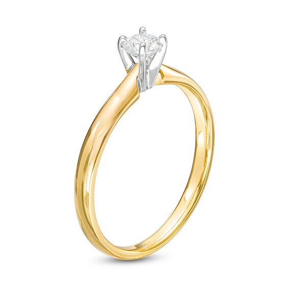 Previously Owned - 1/4 CT. Diamond Solitaire Engagement Ring in 14K Gold (I/I2)