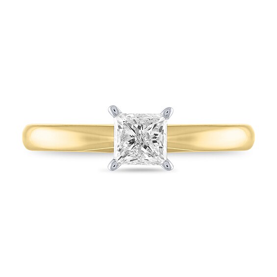 Previously Owned - 1/3 CT. Princess-Cut Diamond Solitaire Engagement Ring in 14K Gold (I/I2)