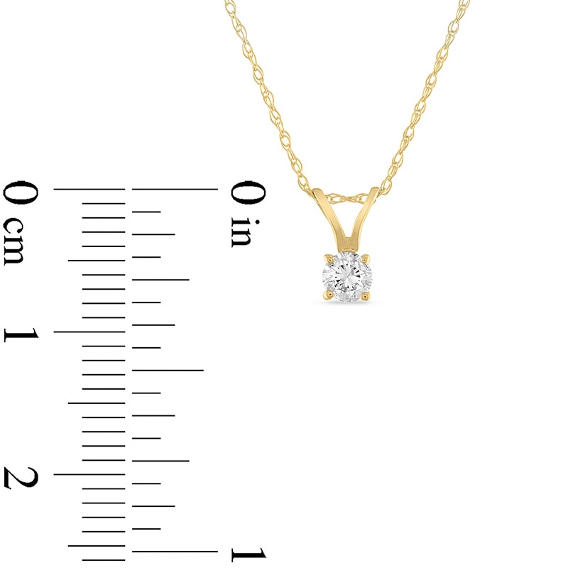 Main Image 2 of Previously Owned - 1/6 CT. Diamond Solitaire Pendant in 14K Gold (J/I3)