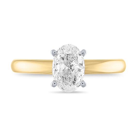 Previously Owned - 1 CT. Oval Diamond Solitaire Engagement Ring in 14K Gold (I/I2)