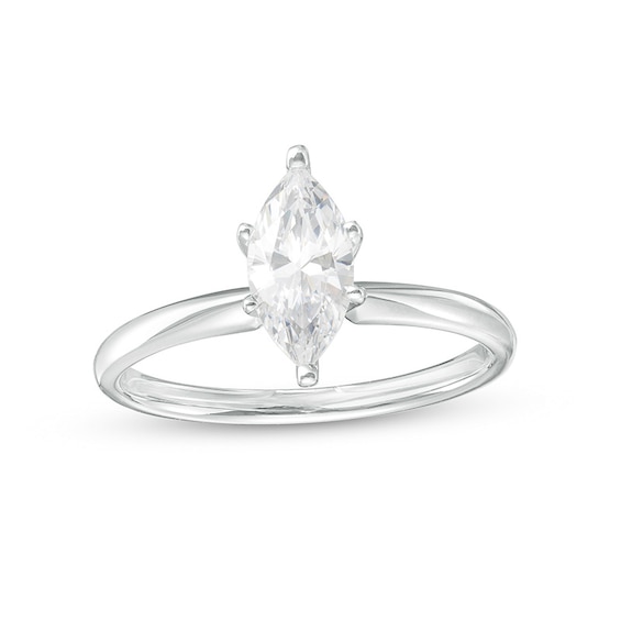 Previously Owned - 1 CT. Marquise Diamond Solitaire Engagement Ring in 14K White Gold (I/I2)