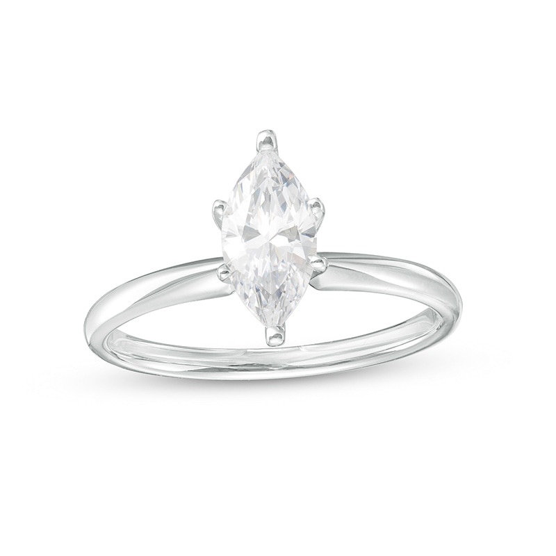 Main Image 1 of Previously Owned - 1 CT. Marquise Diamond Solitaire Engagement Ring in 14K White Gold (I/I2)