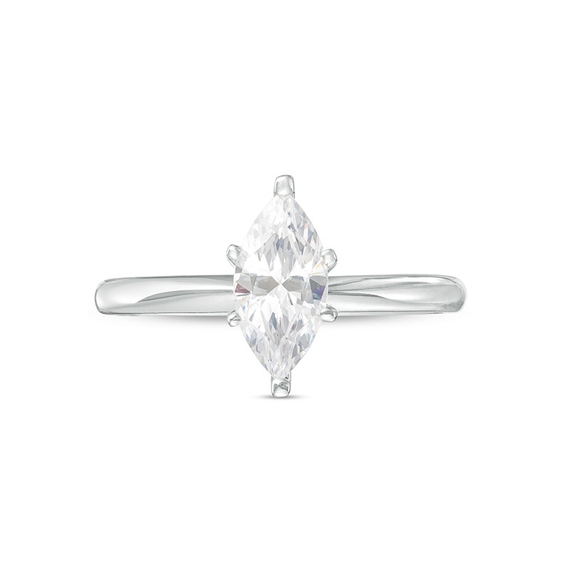 Main Image 4 of Previously Owned - 1 CT. Marquise Diamond Solitaire Engagement Ring in 14K White Gold (I/I2)
