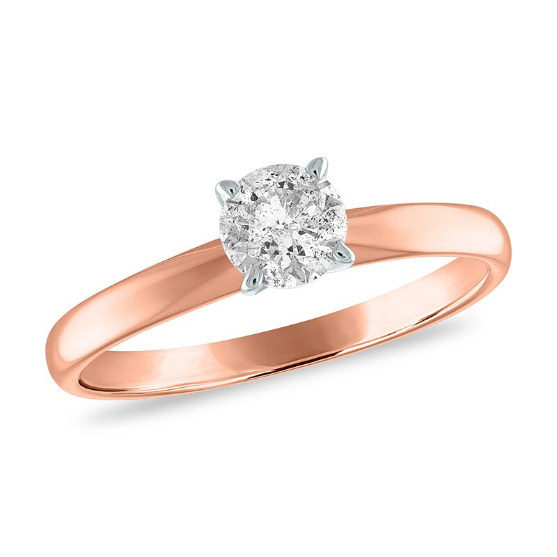 Main Image 1 of Previously Owned - 1/2 CT. Diamond Solitaire Engagement Ring in 14K Rose Gold (J/I3)