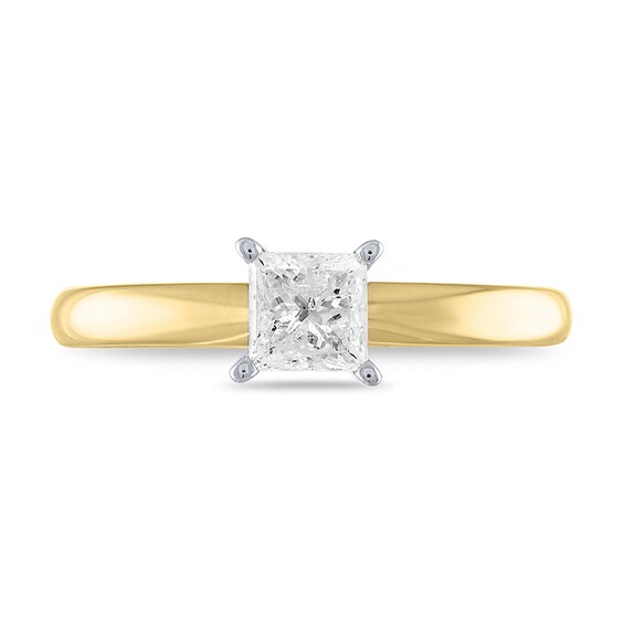 Previously Owned - 3/4 CT. Princess-Cut Diamond Solitaire Engagement Ring in 14K Gold (J/I3)