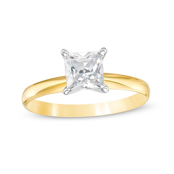Previously Owned - 1 CT. Princess-Cut Diamond Solitaire Engagement Ring in 14K Gold (J/I3)