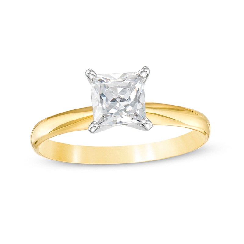 Main Image 1 of Previously Owned - 1 CT. Princess-Cut Diamond Solitaire Engagement Ring in 14K Gold (J/I3)