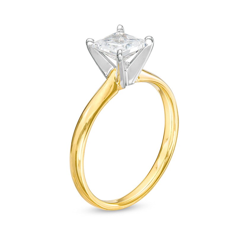 Main Image 3 of Previously Owned - 1 CT. Princess-Cut Diamond Solitaire Engagement Ring in 14K Gold (J/I3)