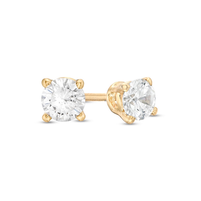 Main Image 1 of Previously Owned - 3/8 CT. T.W. Diamond Solitaire Stud Earrings in 14K Gold (J/I3)