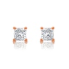 Thumbnail Image 1 of Previously Owned - 1/2 CT. T.W. Princess-Cut Diamond Solitaire Stud Earrings in 14K Rose Gold (J/I3)