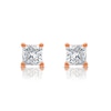 Thumbnail Image 0 of Previously Owned - 1/2 CT. T.W. Princess-Cut Diamond Solitaire Stud Earrings in 14K Rose Gold (J/I3)