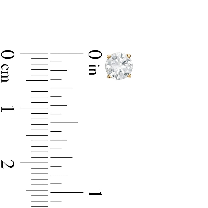 Main Image 3 of Previously Owned - 1 CT. T.W. Diamond Solitaire Stud Earrings in 14K Gold (J/I3)