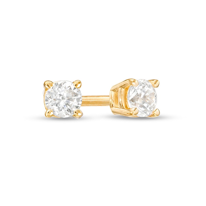 Main Image 1 of Previously Owned - 1/6 CT. T.W. Diamond Solitaire Stud Earrings in 10K Gold (J/I3)